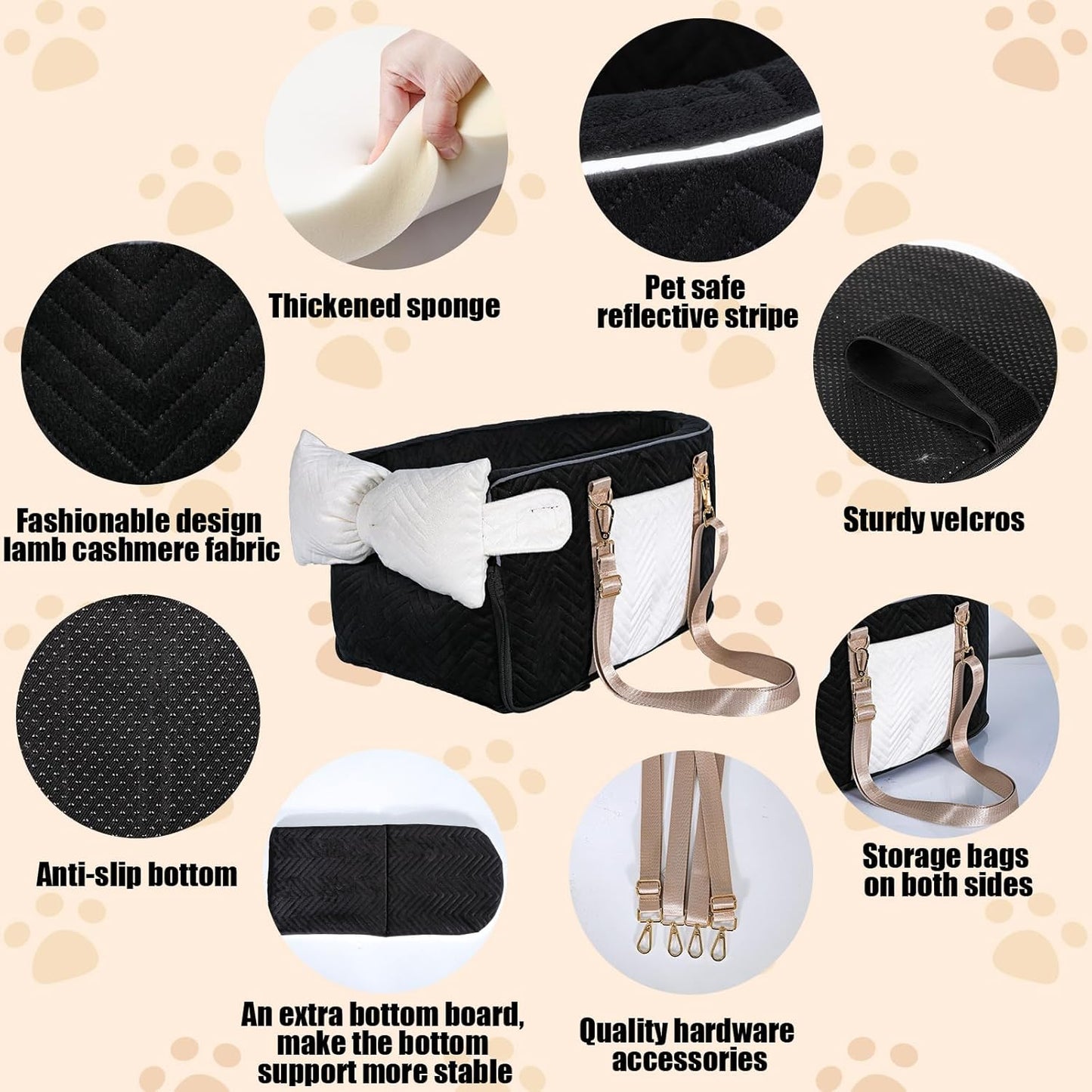 Dog Car Seat for Small Dogs, Portable Center Console Dog