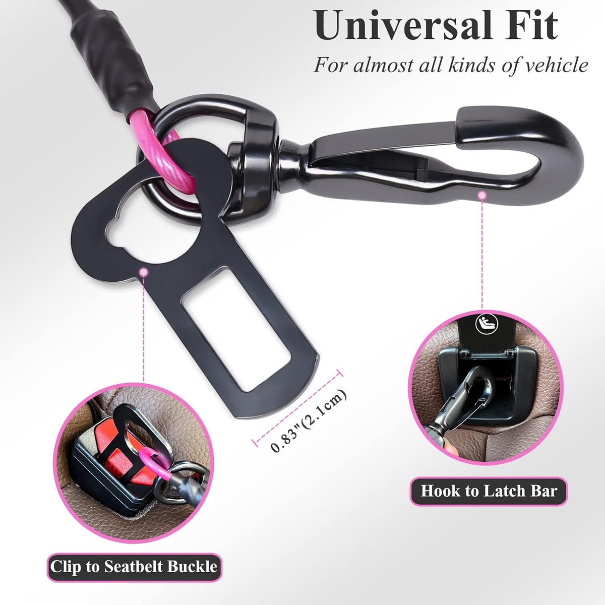 Dog Seat Belt Tuffbelt Dog Car Harness, Seatbelt with Clip