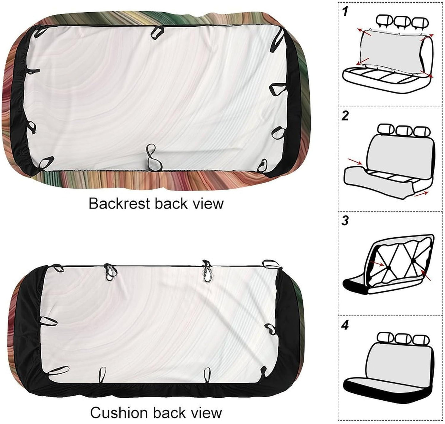 Green and Gray Stripes Dog Car Seat Covers Waterproof Truck