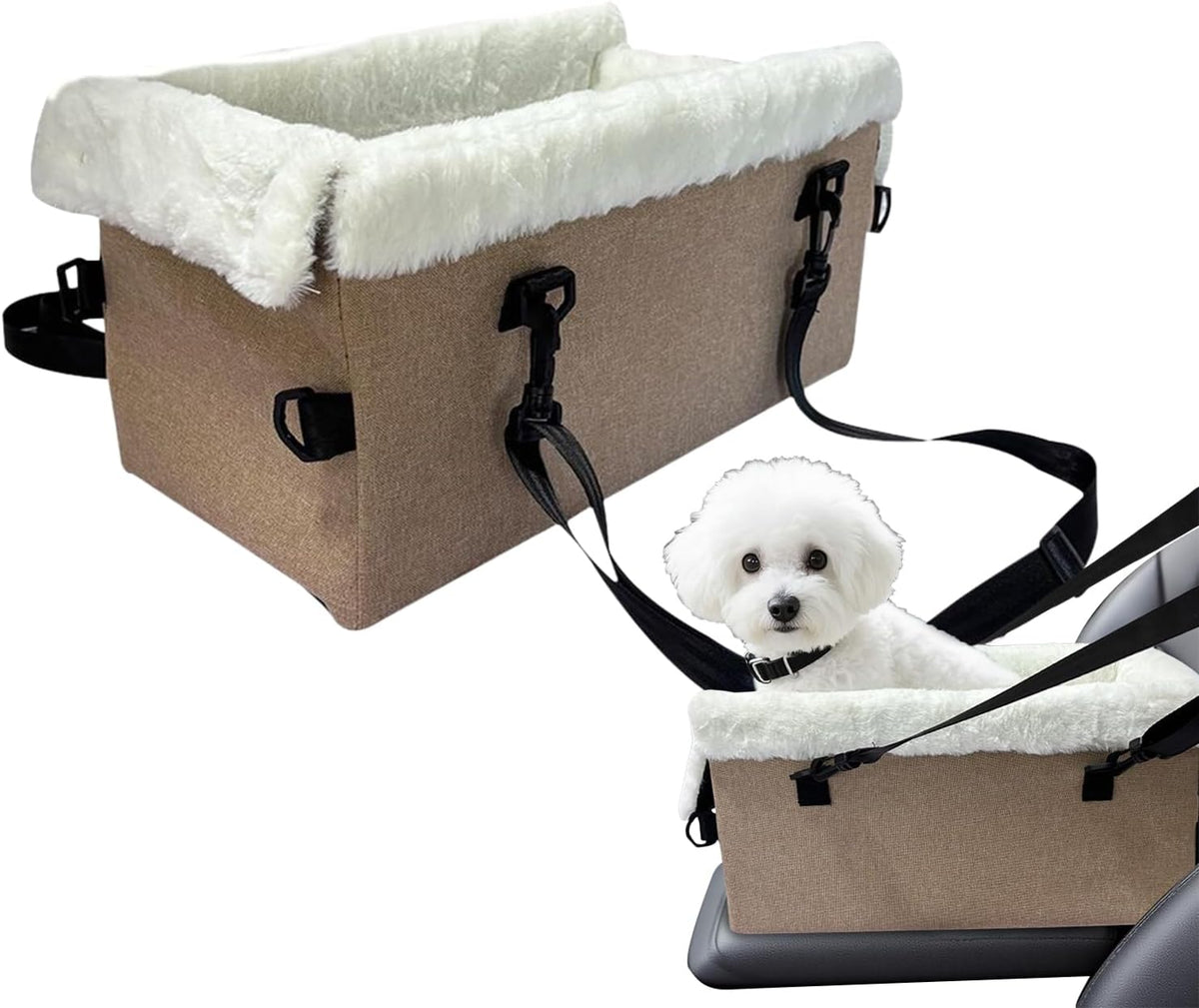 Soft Dog Car Seat, Portable Puppy Console Chair, 18 Inches