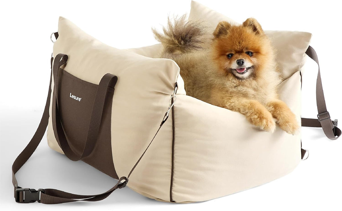 Lesure Small Dog Car Seat for Small Dogs - Dog Booster Seat