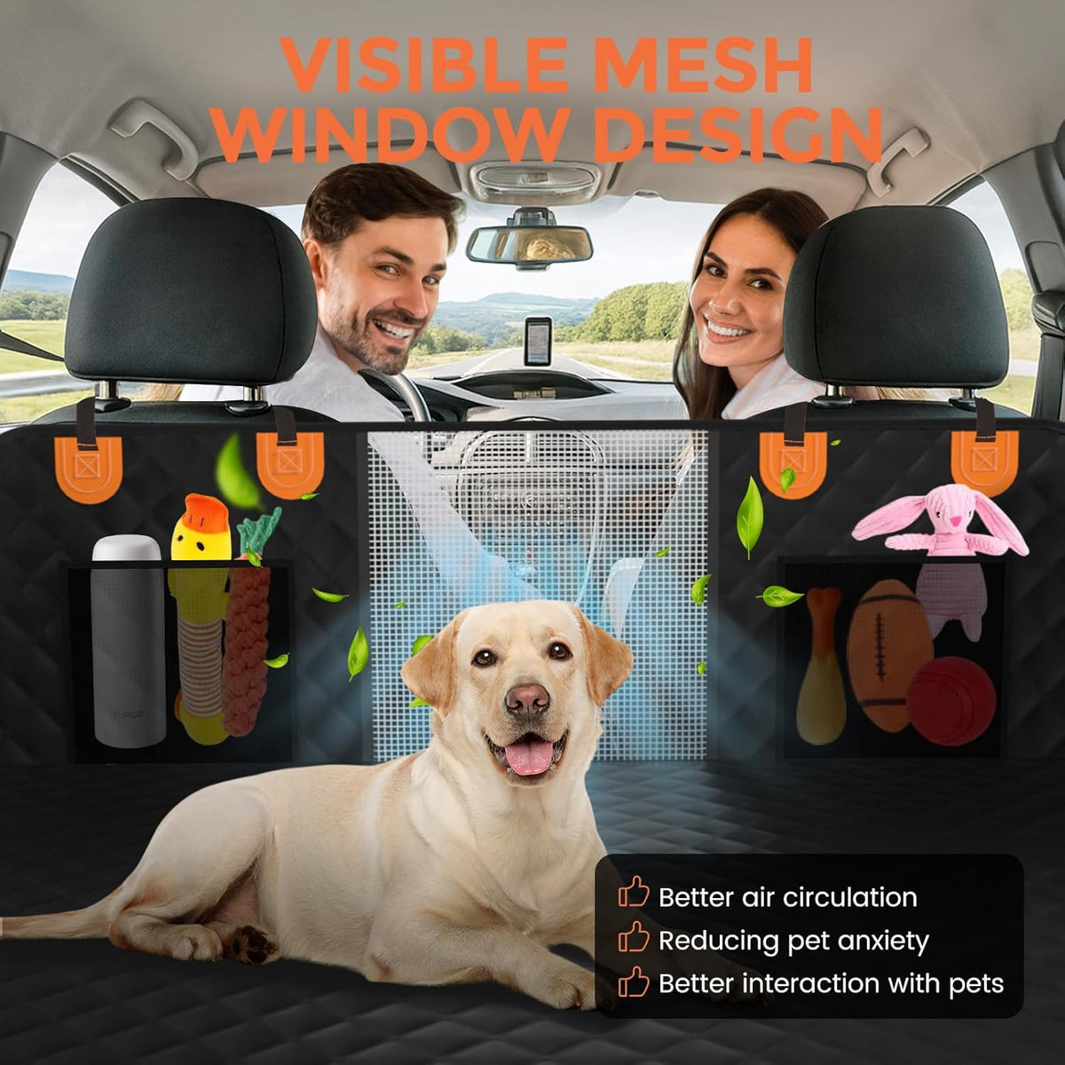 Dog Car Seat Cover for Back Seat Hard Bottom - Waterproof
