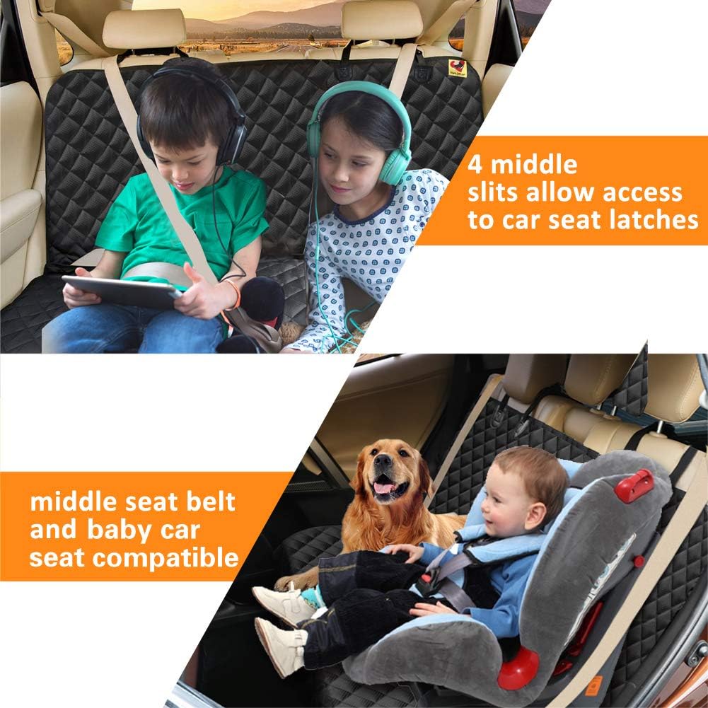 Dog Back Seat Cover Protector, Waterproof Dog Car Seat