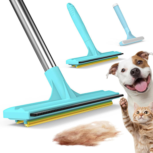 3 In 1 Carpet Rake for Pet Hair Removal Tool with Long &