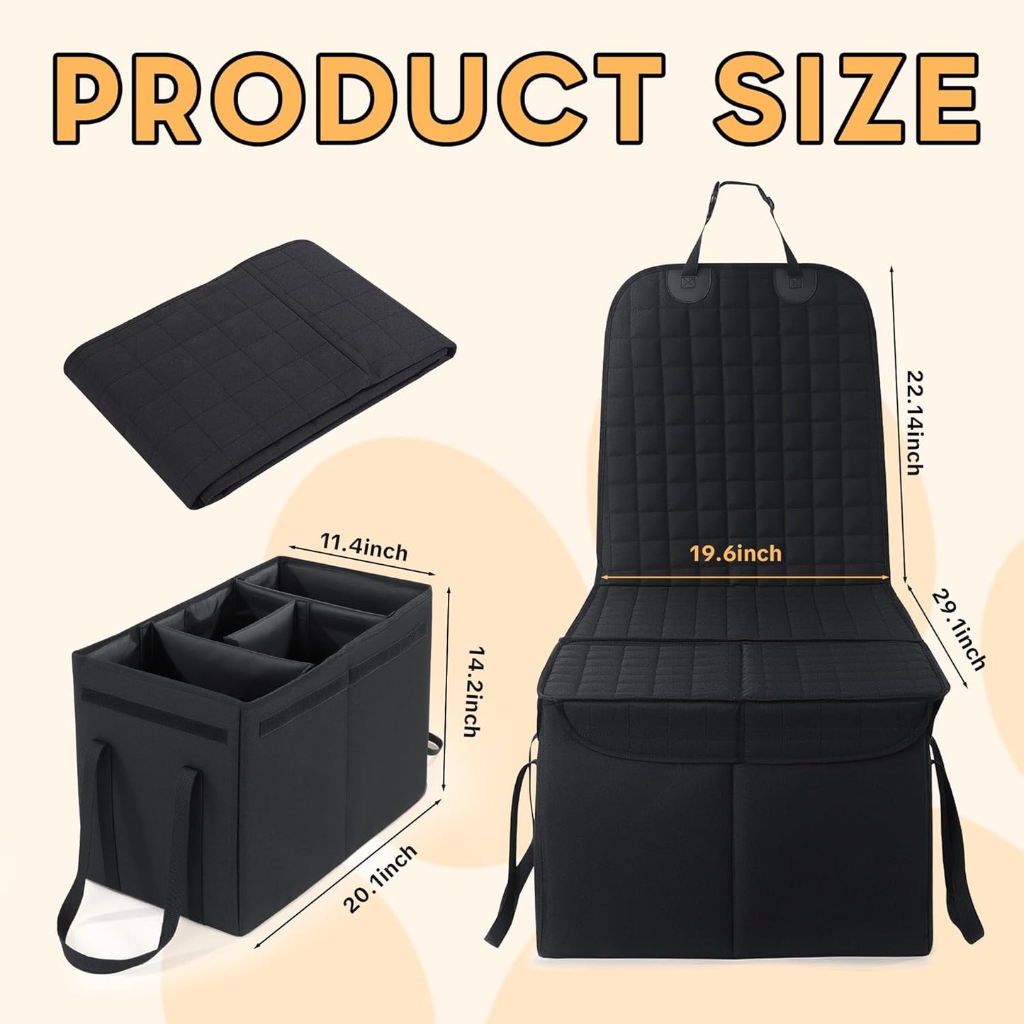 Detachable 2-in-1 Back Seat Extender for Dogs