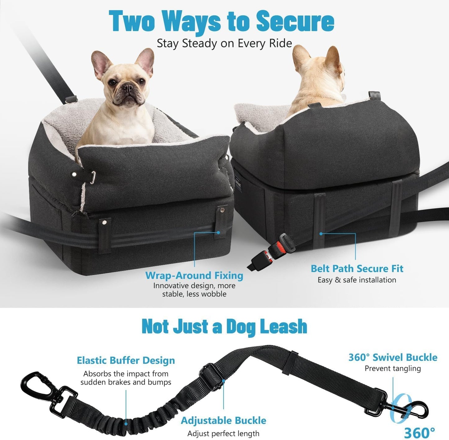 Dog Booster Car Seat: Elevated Car Seat for Small Medium