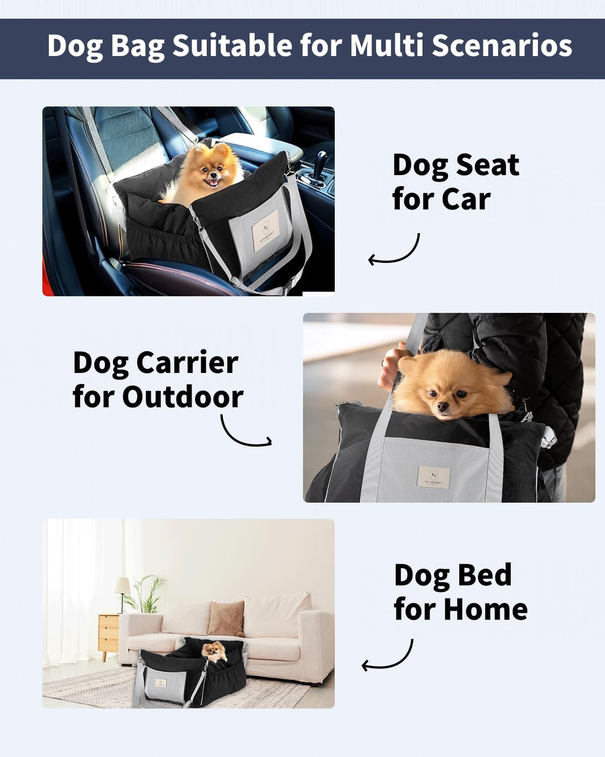 Dog Car Seat for Dogs - Waterproof Dog Booster Seat for Car
