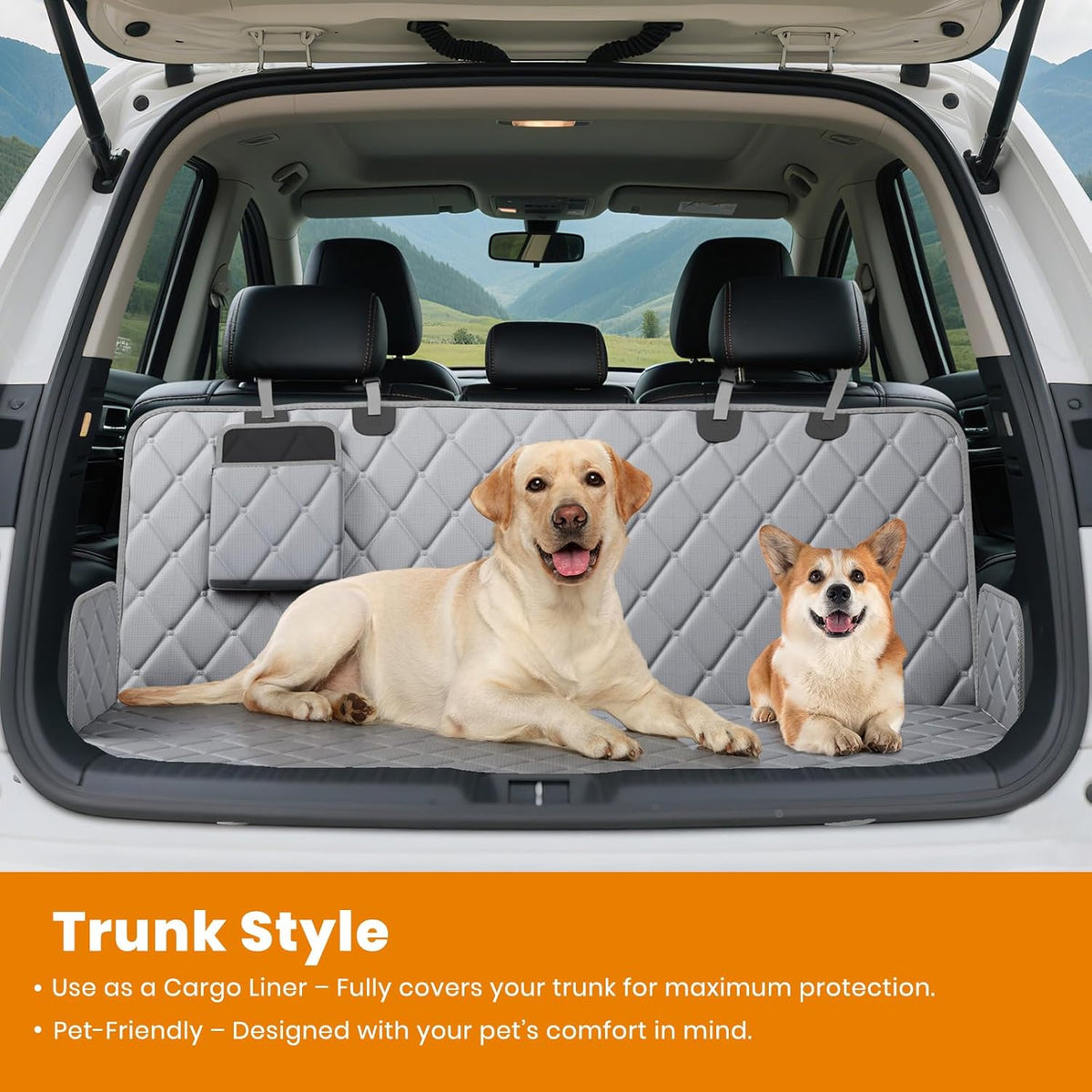 Dog Car Seat Cover for Back Seat , Long-Lasting and Soft