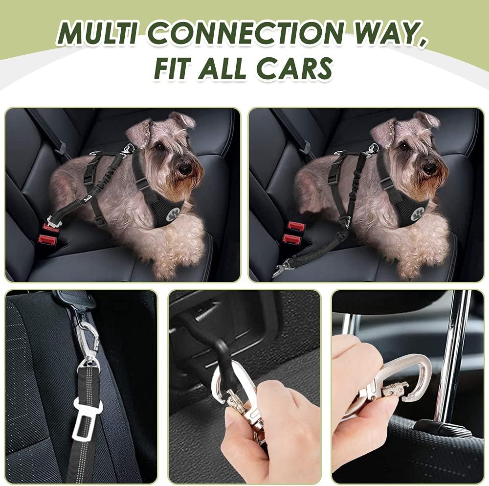 Dog Seat Belt Harness for Car, Dog Car Harness Adjustable