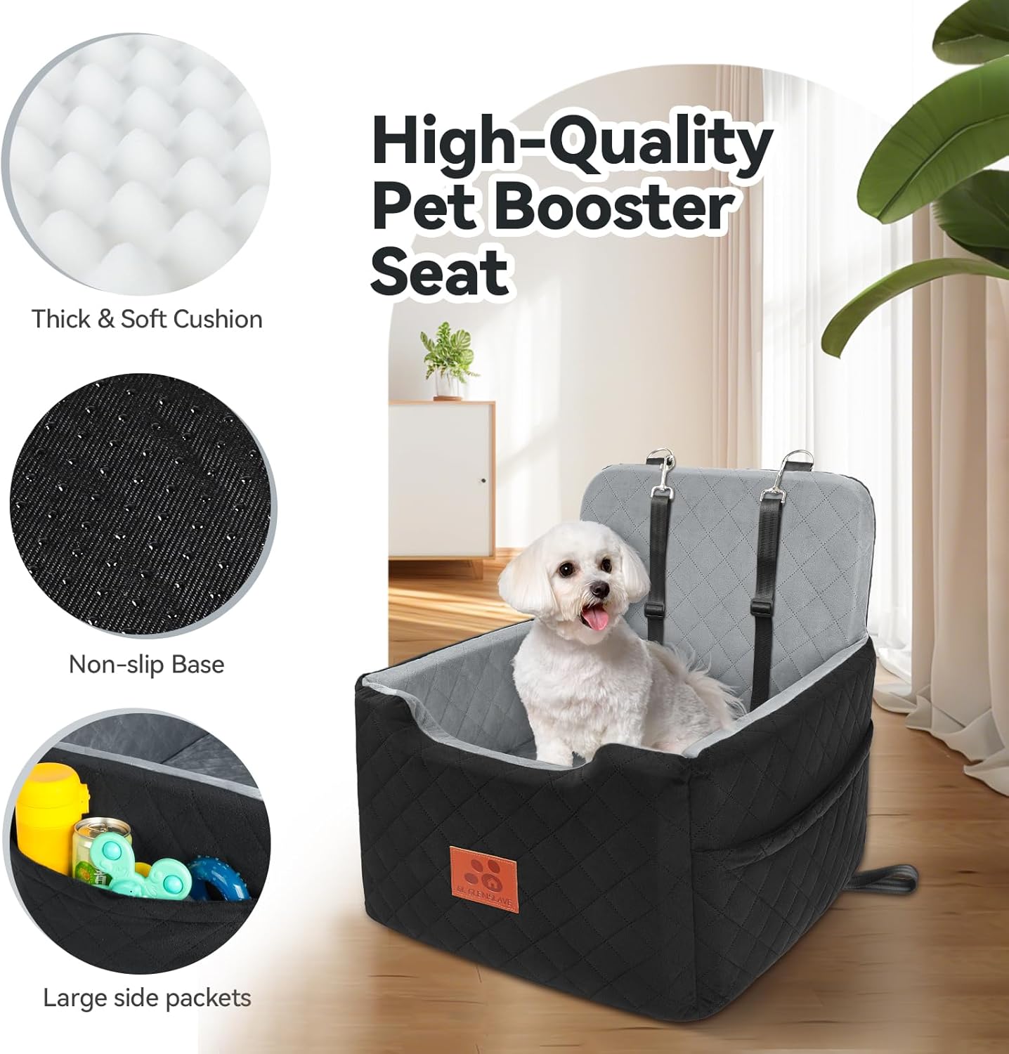 Dog Car Seat for Small/Medium Dogs Under 35lbs,Memory Foam