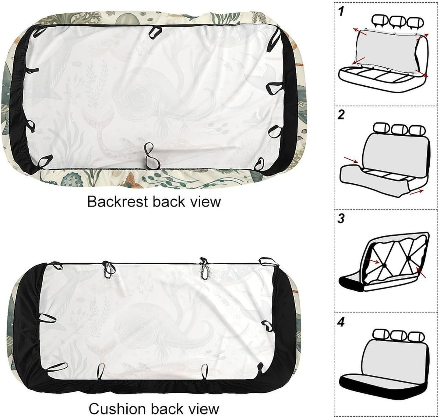 Marine Animal Pattern Dog Car Seat Covers Waterproof Truck