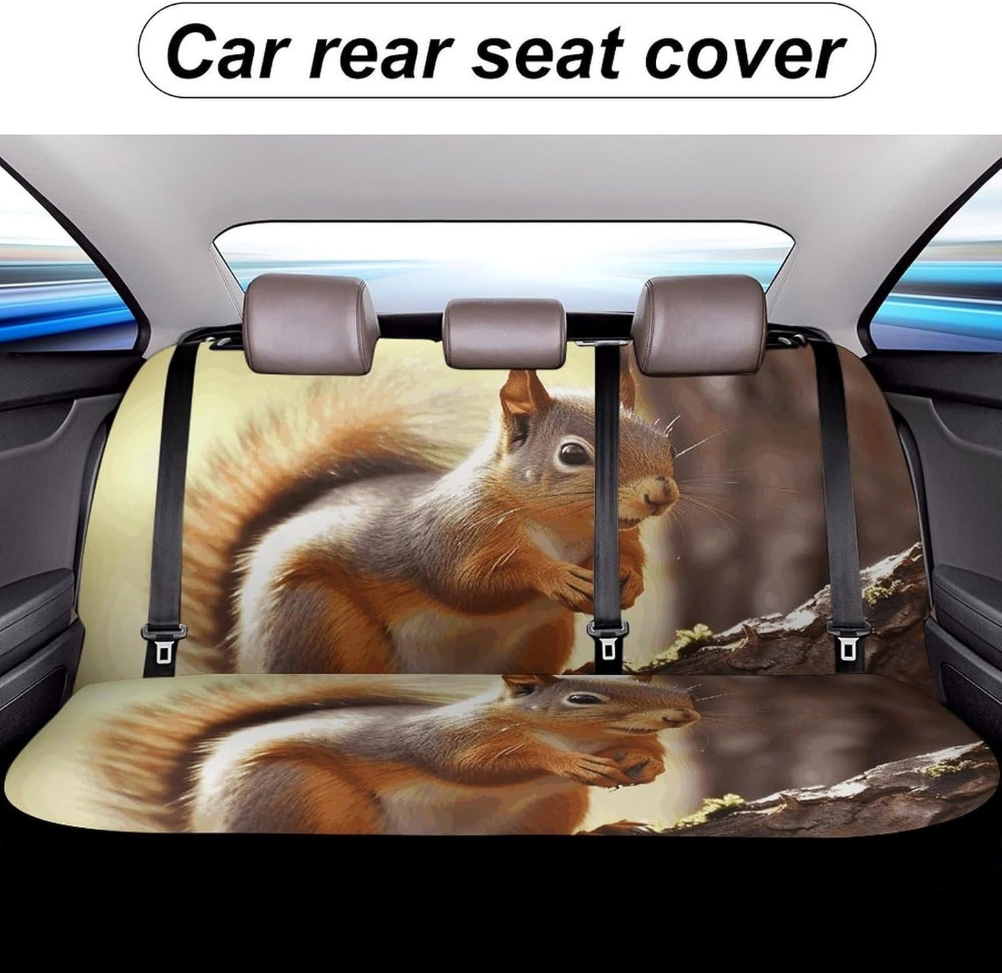 Funny Squirrel Dog Car Seat Covers Waterproof Truck Back