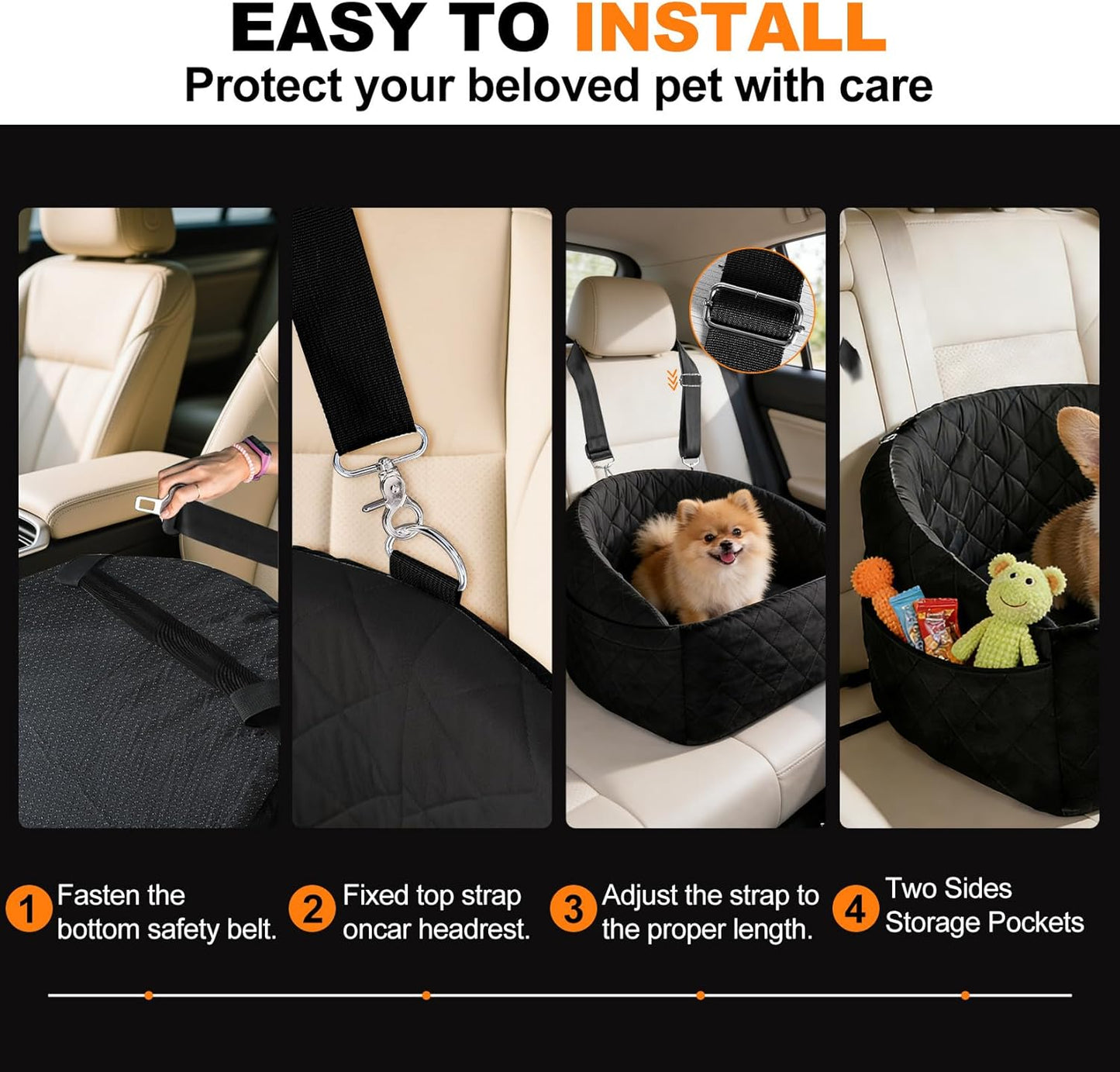 Small Dog Car Seat , Versatile Travel Bed Booster for Front