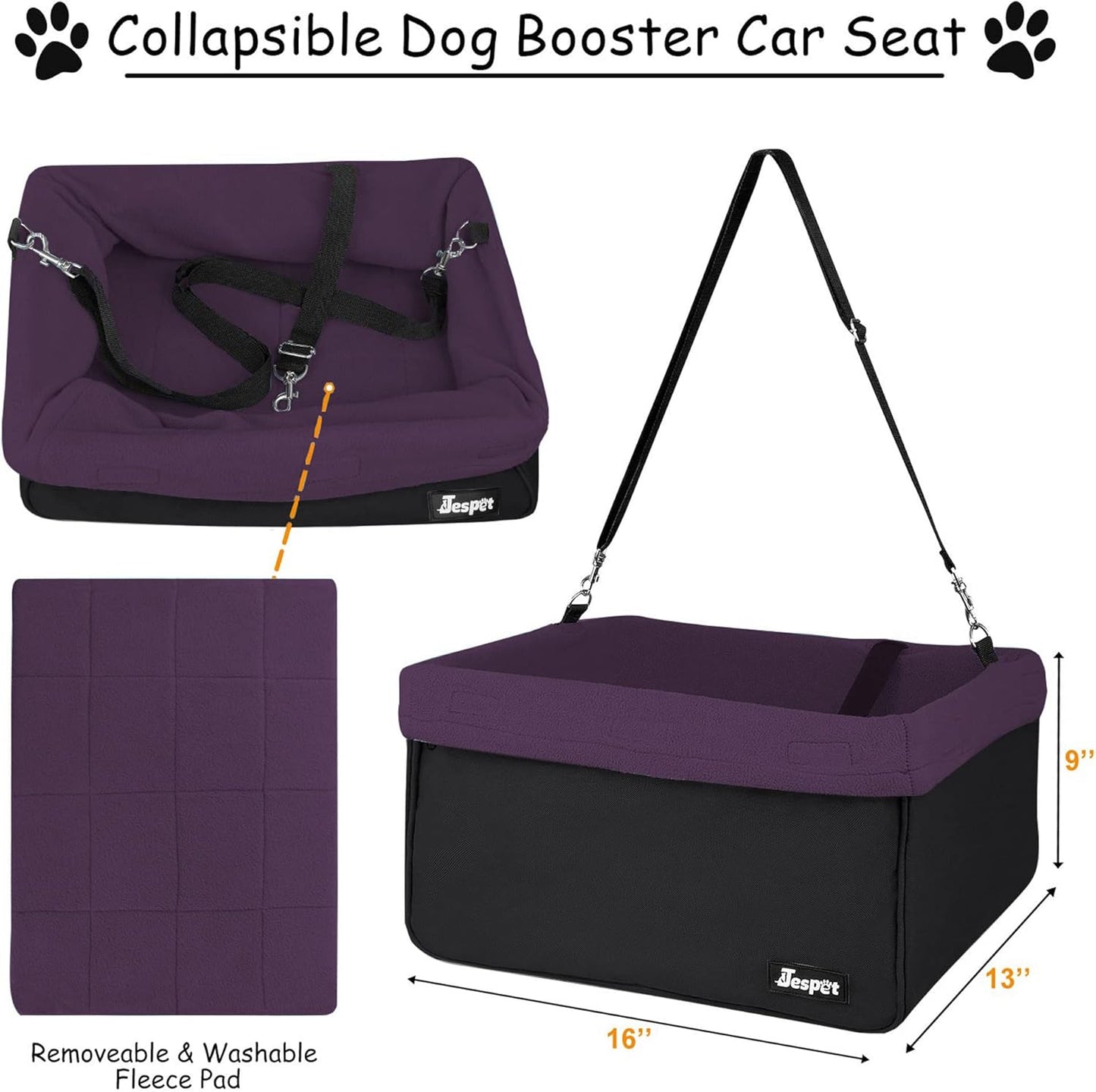 & GOOPAWS Dog Booster Seats for Cars, Portable Dog Car Seat