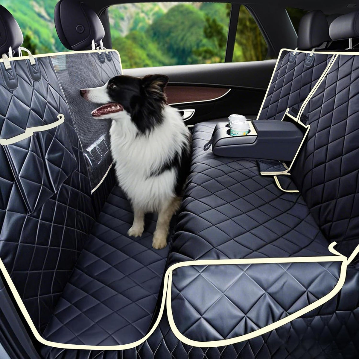 4 in 1 Full Coverage Dog Car Floor Hammock, Dog Car Seat