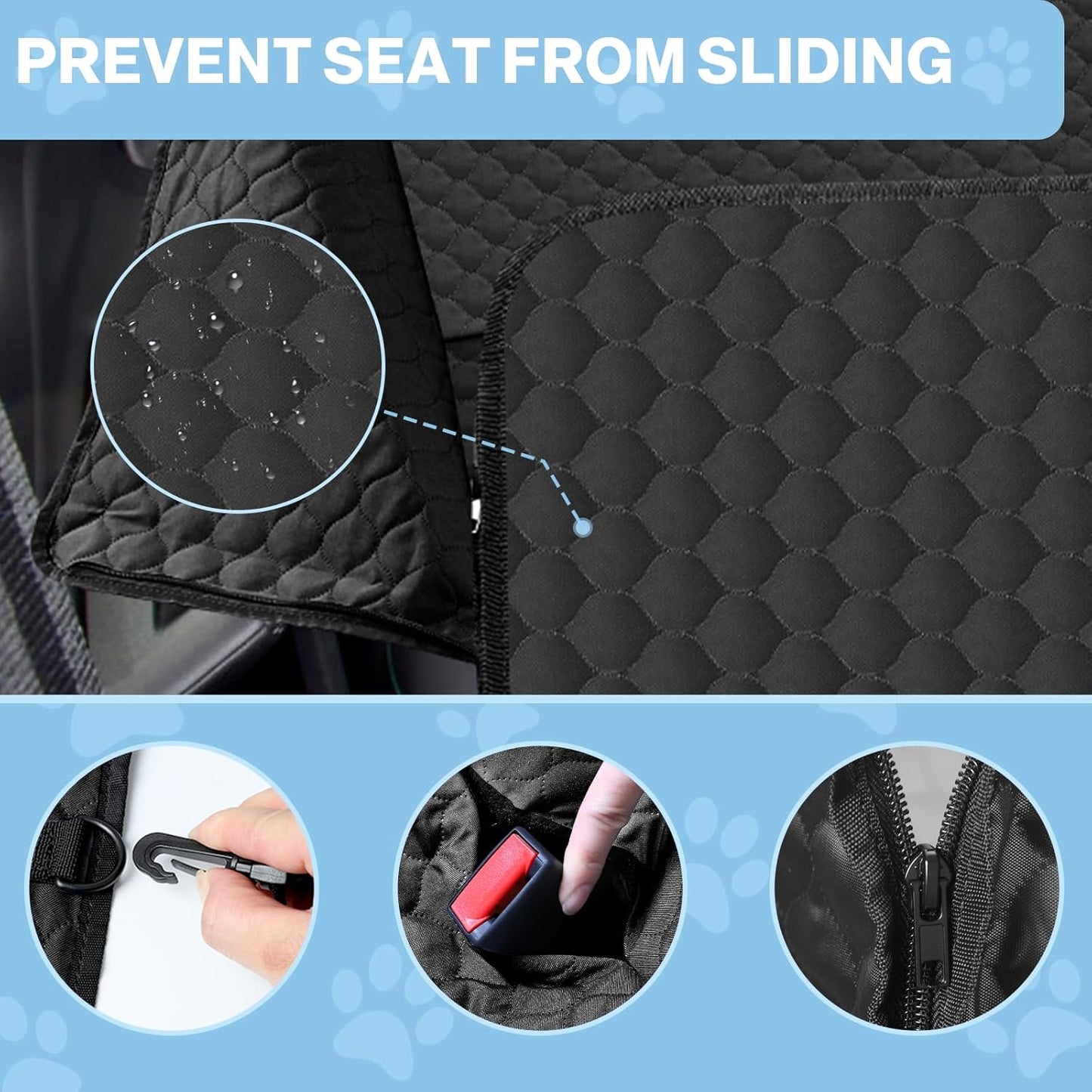 Dog Car Seat Cover for Back Seat, Waterproof Protector with
