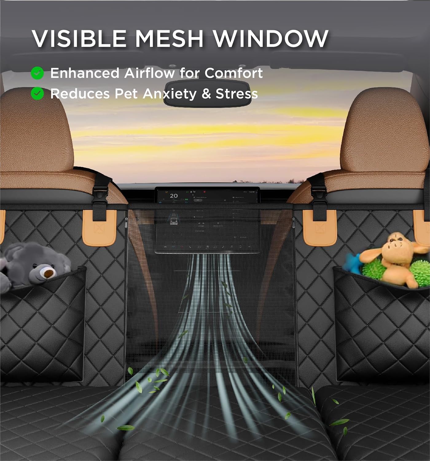 Dog Car Seat Cover for Back Seat - Back Seat Extender for