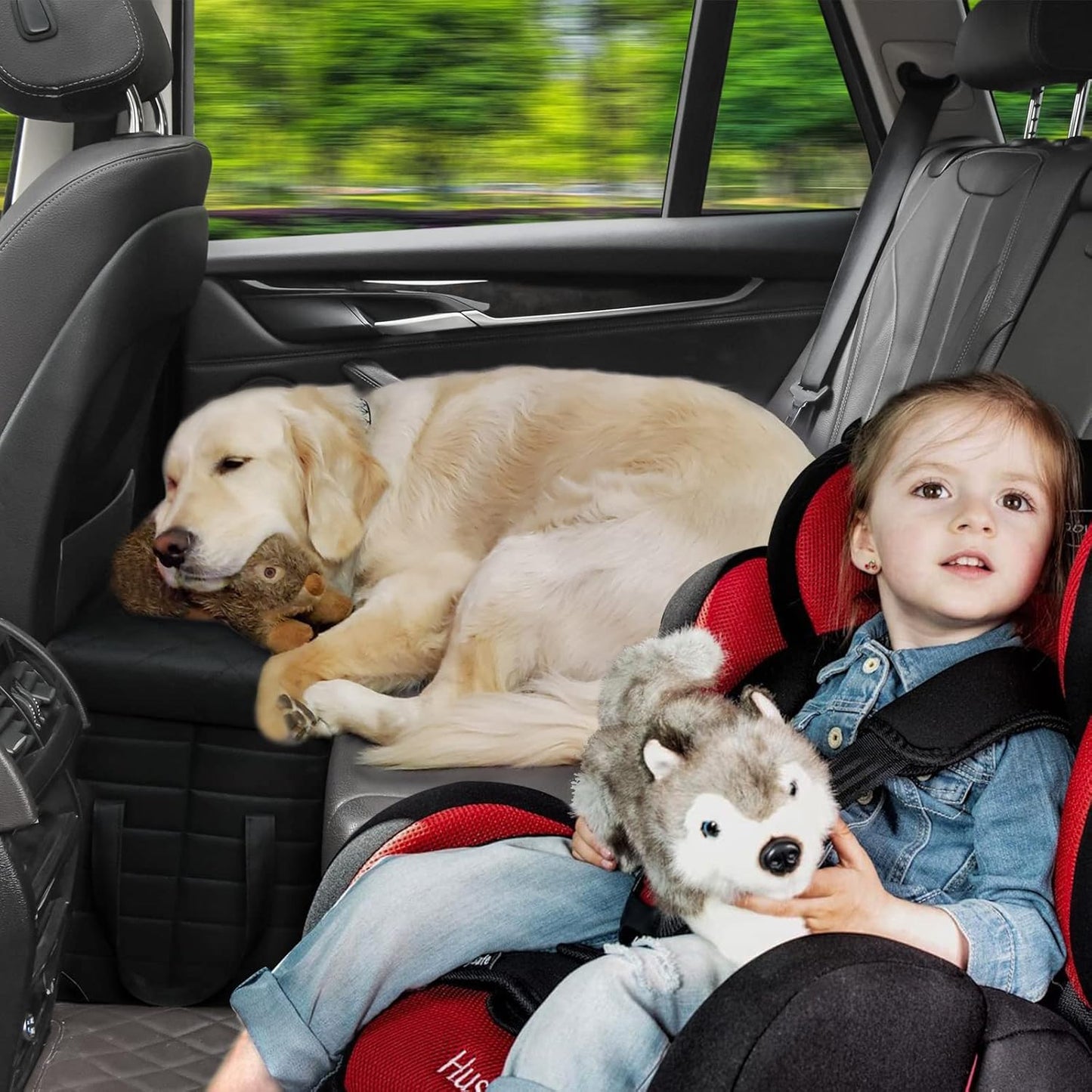 Car Back Seat Extender for Large Dogs up to 200lbs,Dog Car