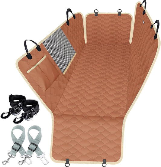 Dog Car Seat Covers for Back Seat with 2 Seat Belts