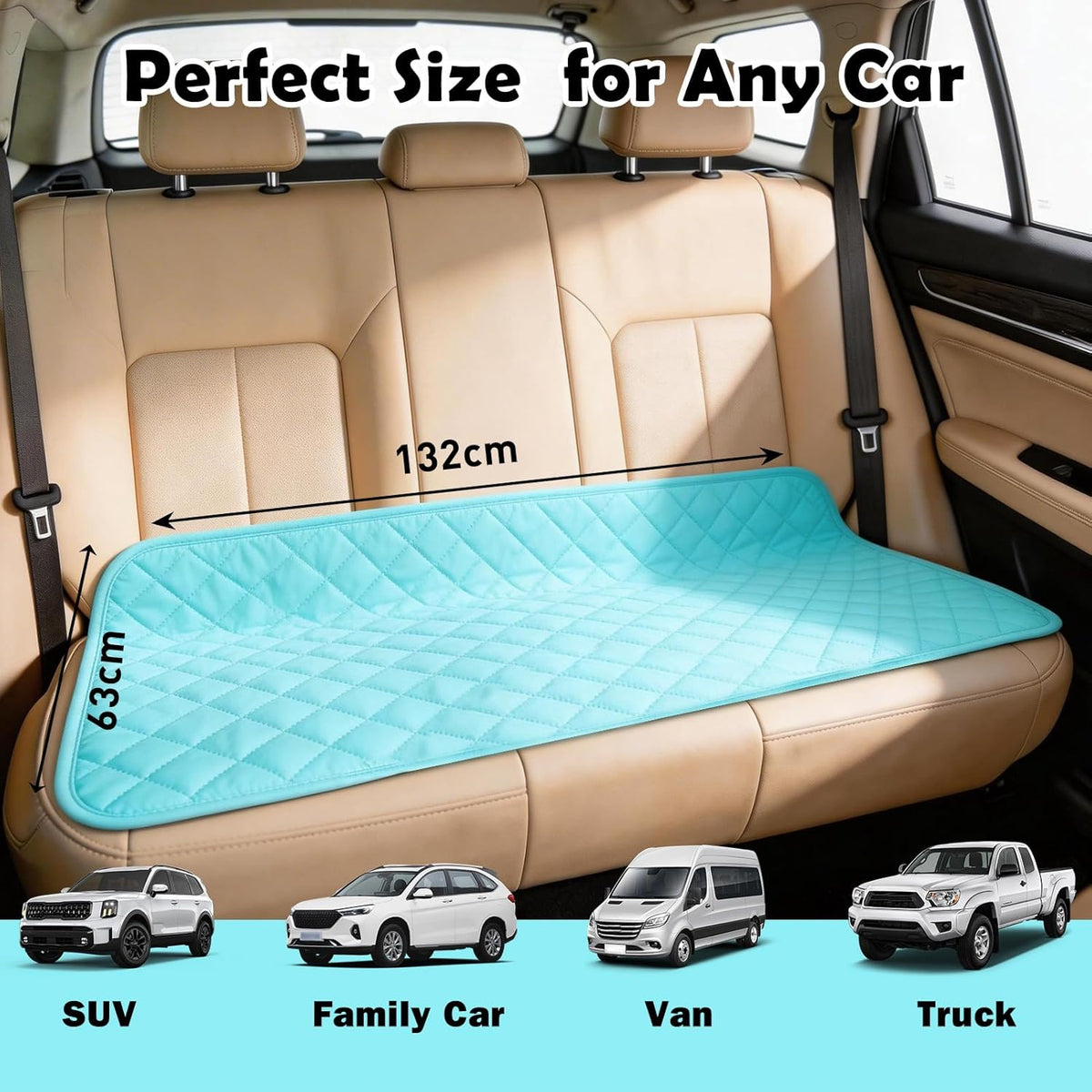Dog Cooling Mat, Ice Silk Pet Cooling Pad for Car Back