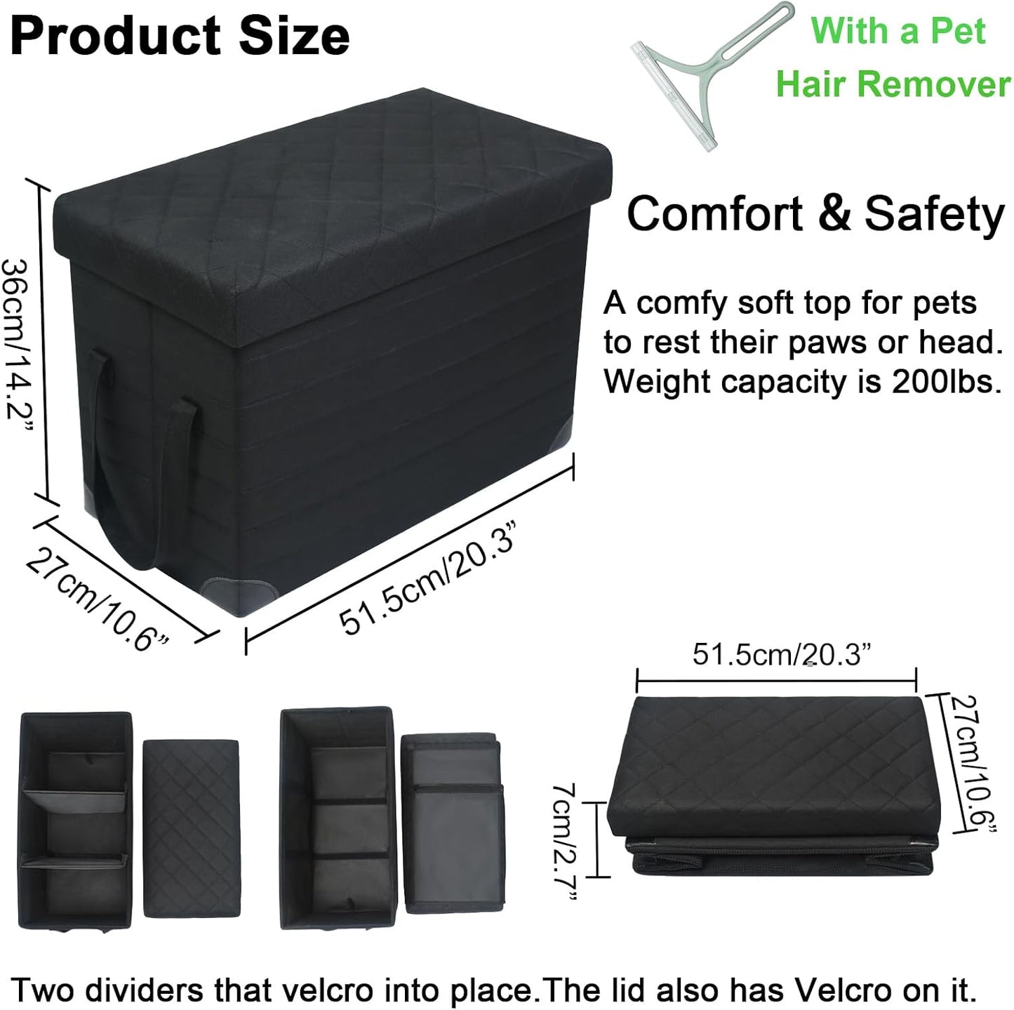 Car Back Seat Extender for Large Dogs up to 200lbs,Dog Car