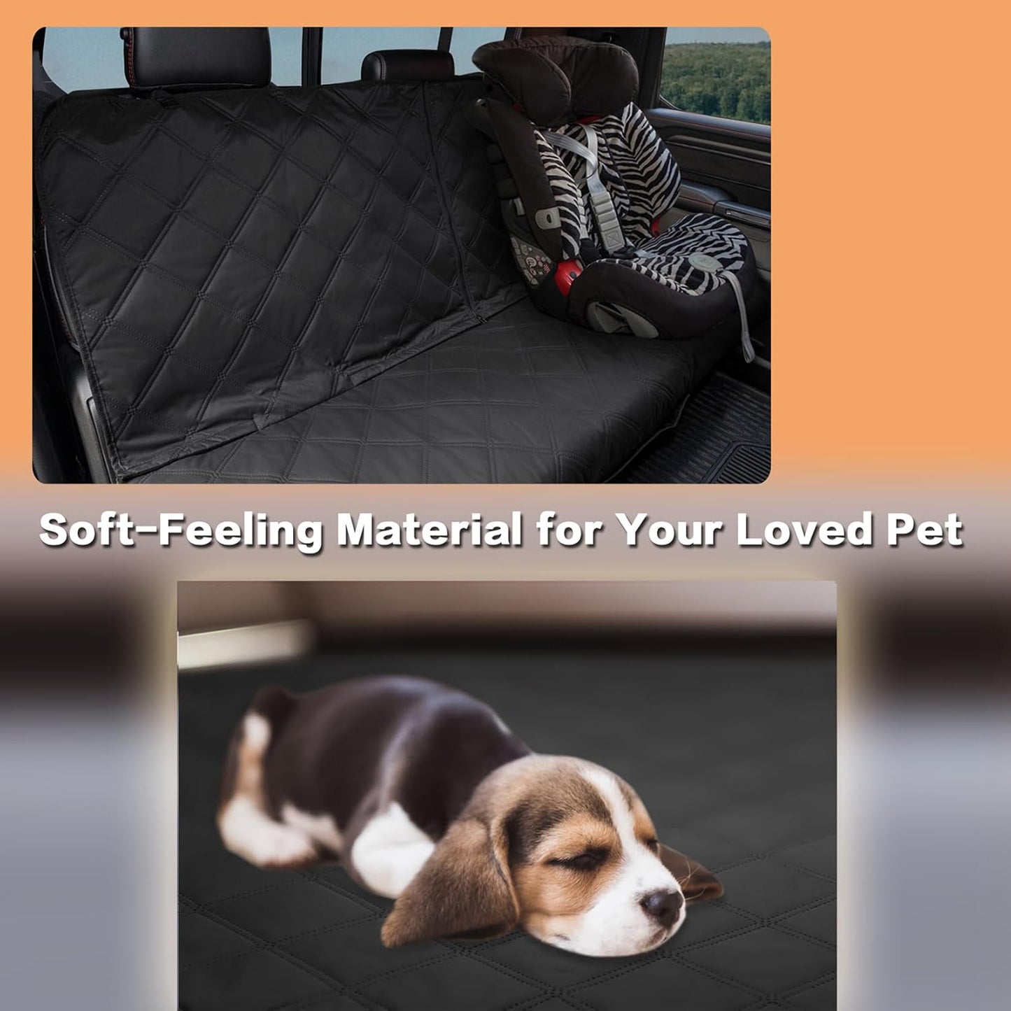Car Bench Seat Cover for Dogs, Soft-feeling Waterproof