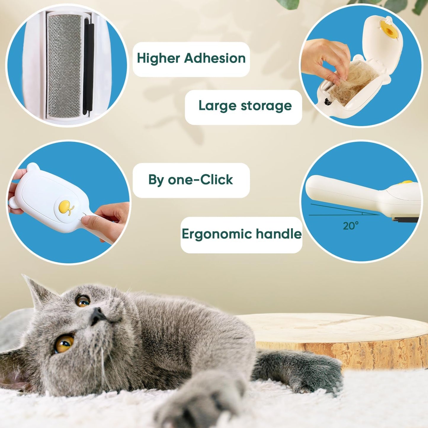 Pet Hair Remover Roller Compact Cat/Dog Hair Remover Deep