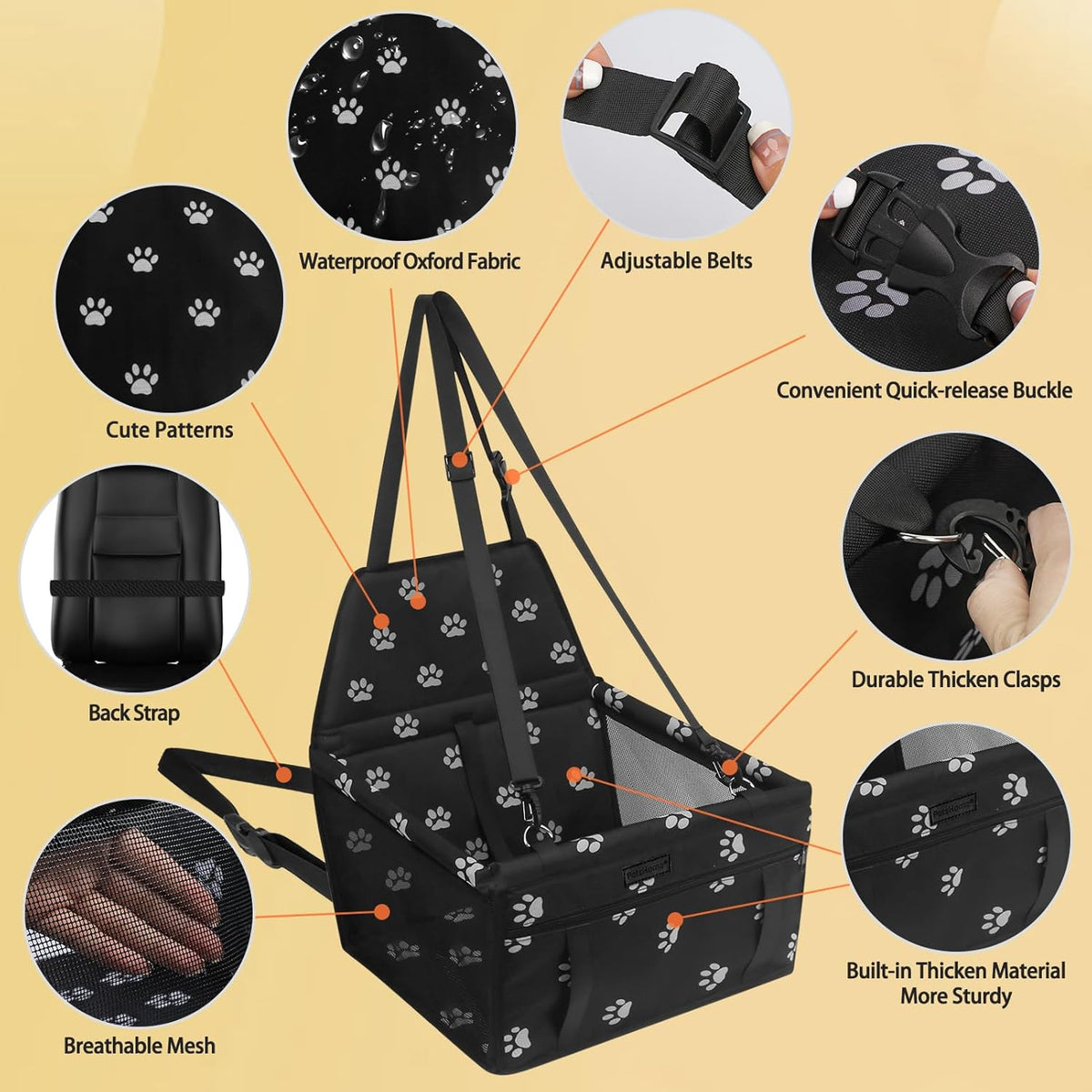 Dog Car Seat Foldable Dog Car Booster Seat Waterproof