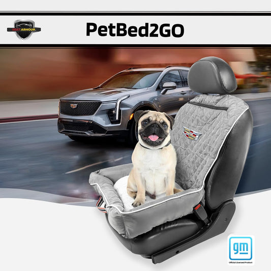 PetBed2GO, Cadillac, Grey Pet Bed Cushion & Car Seat Cover