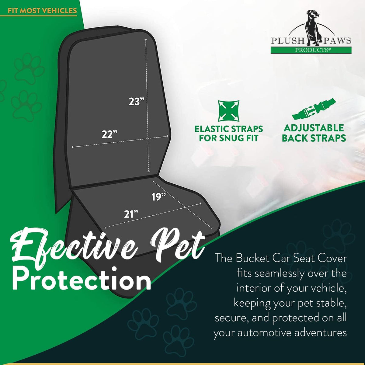 Premium Bucket Car Seat Protector | Diamond Stitching |