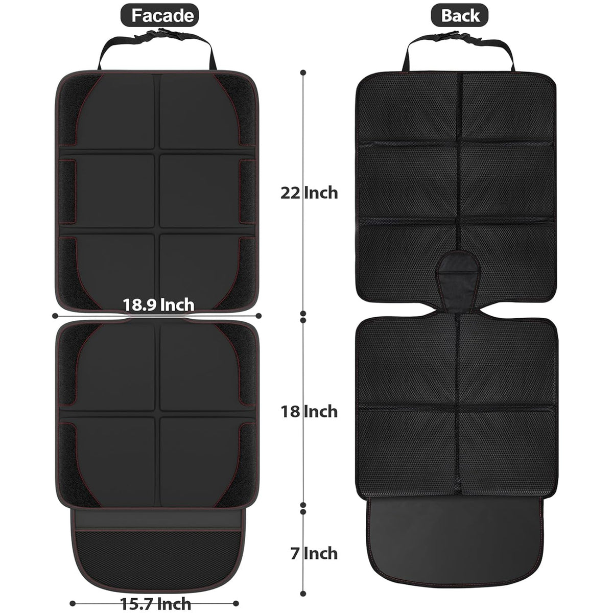 Gimars Car Seat Protector, 2 Pack, Waterproof 600D Fabric Carseat Protector Car Seat Cover for Child Car Seat with Nonslip Backing Mesh Pockets for Baby and Pet SUV Sedan Truck Leather Seats