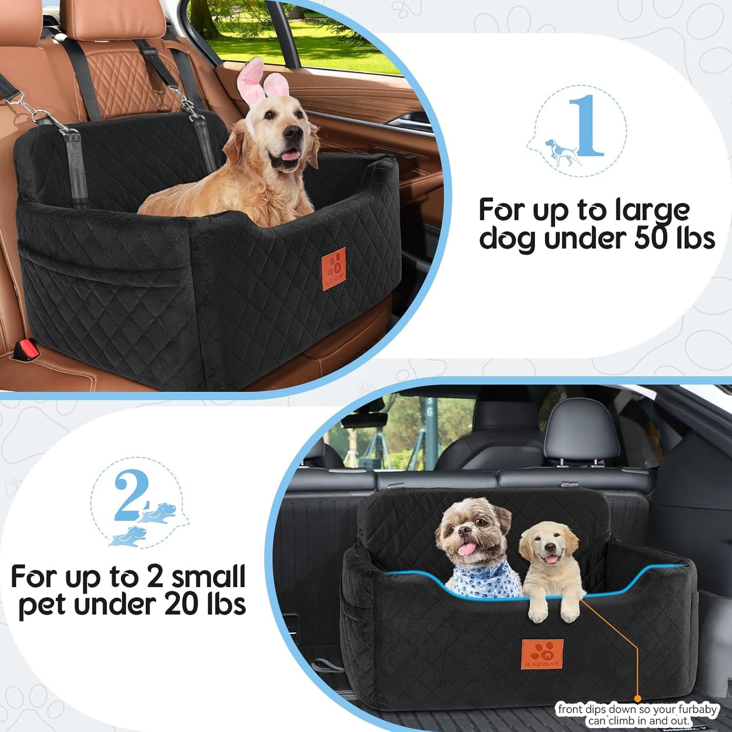 Dog Car Seat for Medium/Large Dogs,Pet Booster Car Seats