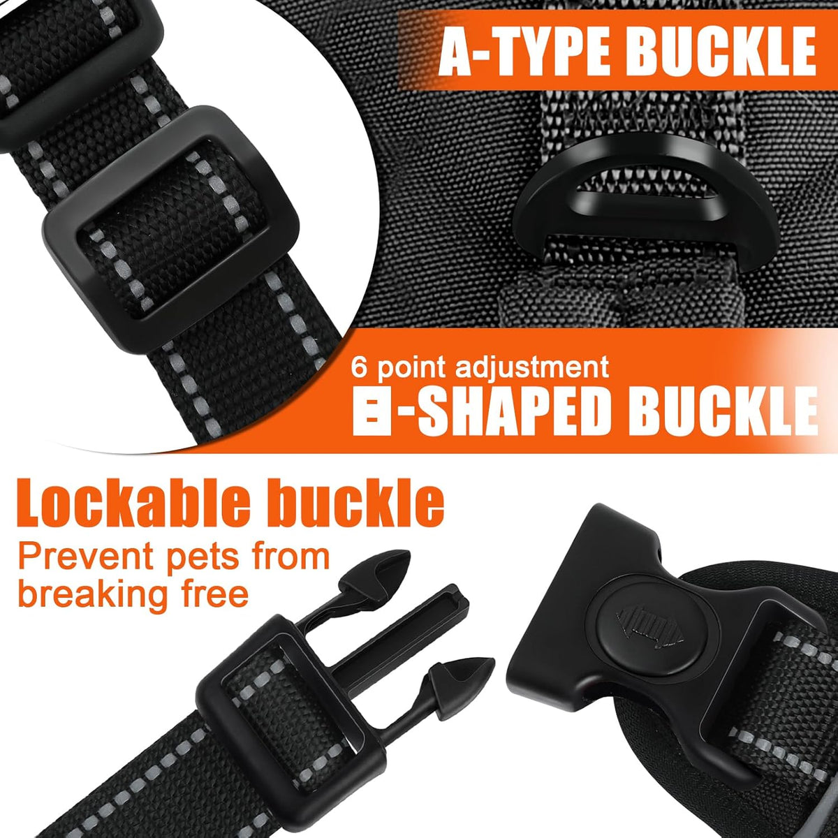 Escape Proof Dog Harness for Large Medium Sized Dogs Six