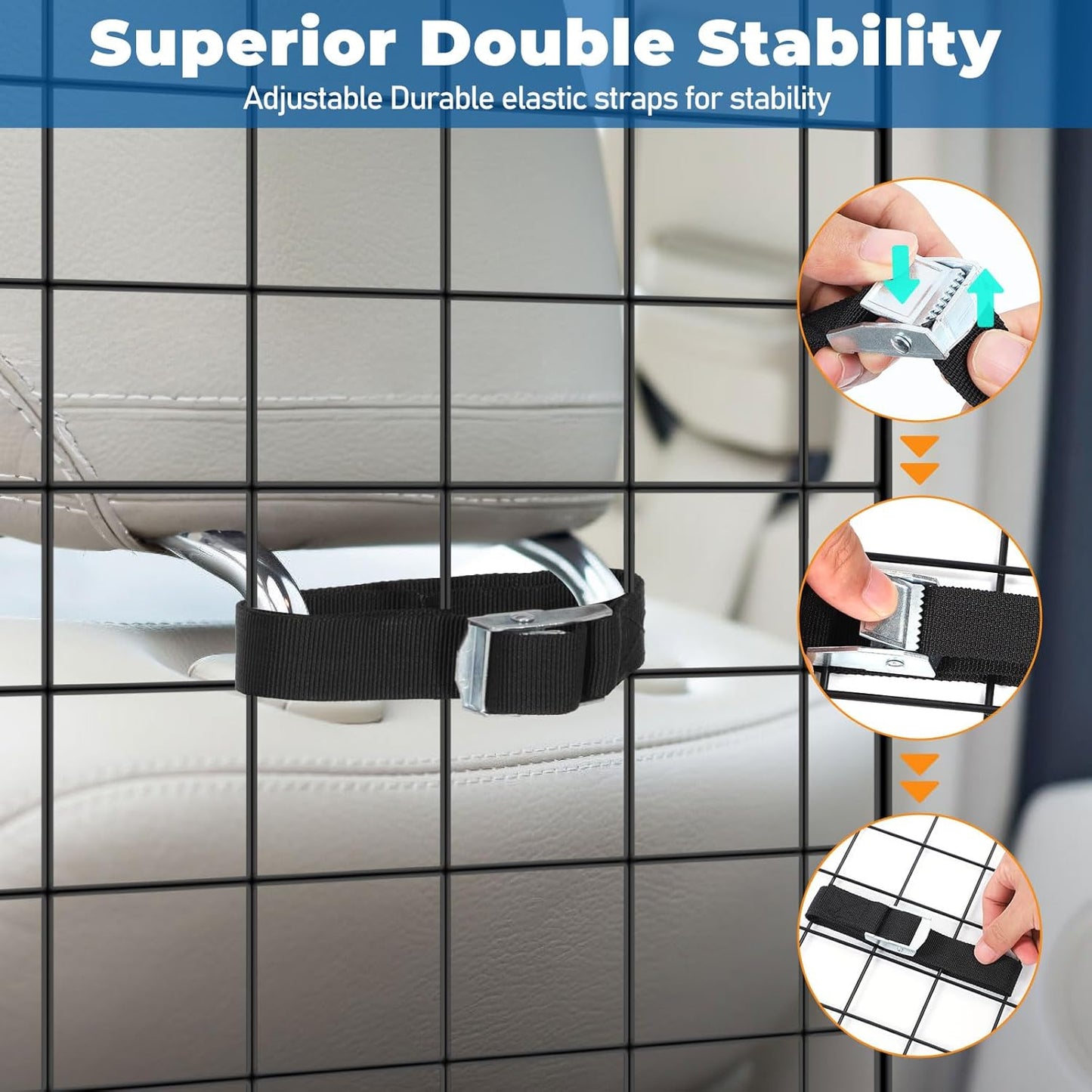 Car Dog Barrier for SUV, Adjustable Pet Divider Gate for