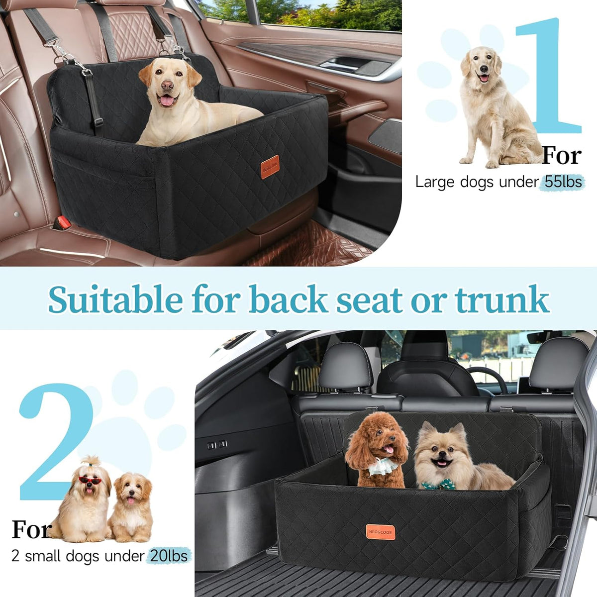 Dog Car Seat for Medium/Large Dogs, Pet Booster Seat for