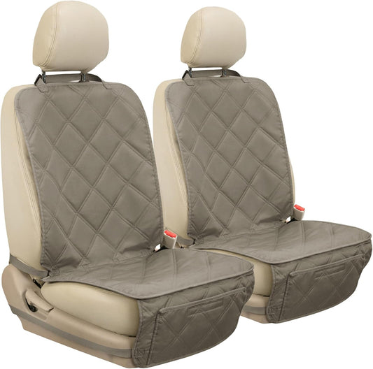 YESYEES Dog Front Seat Covers for Cars, 2 Pack Waterproof Bucket Seat Covers for Dogs with 4 Nonslip Straps, Long-Lasting Pet Car Seat Protector Universal Fit for Cars Trucks and SUVs (Khaki)