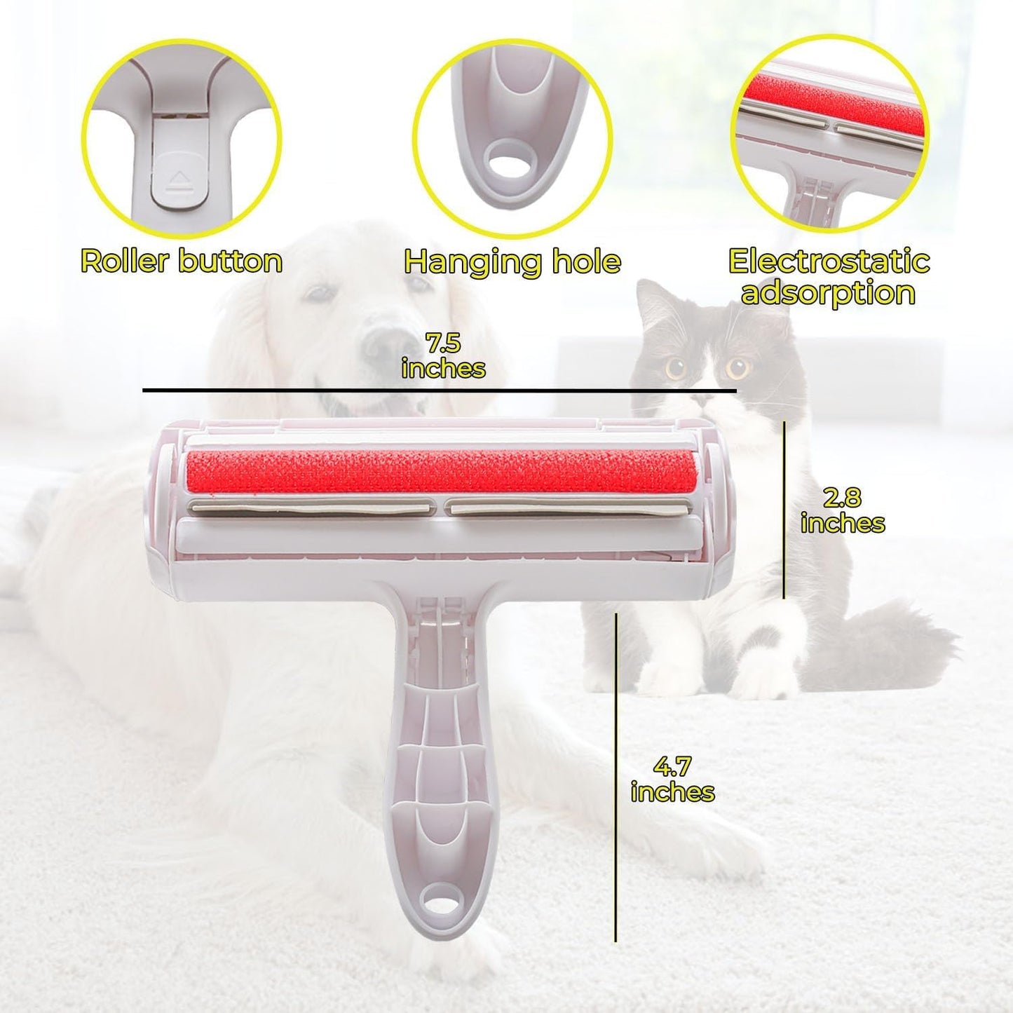 Pet Hair Remover and Reusable -Lint Roller for Pet Hair