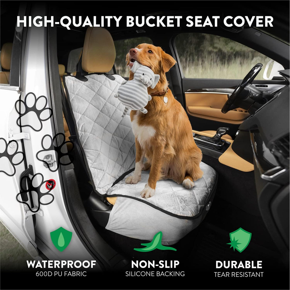 Premium Bucket Car Seat Protector | Diamond Stitching |