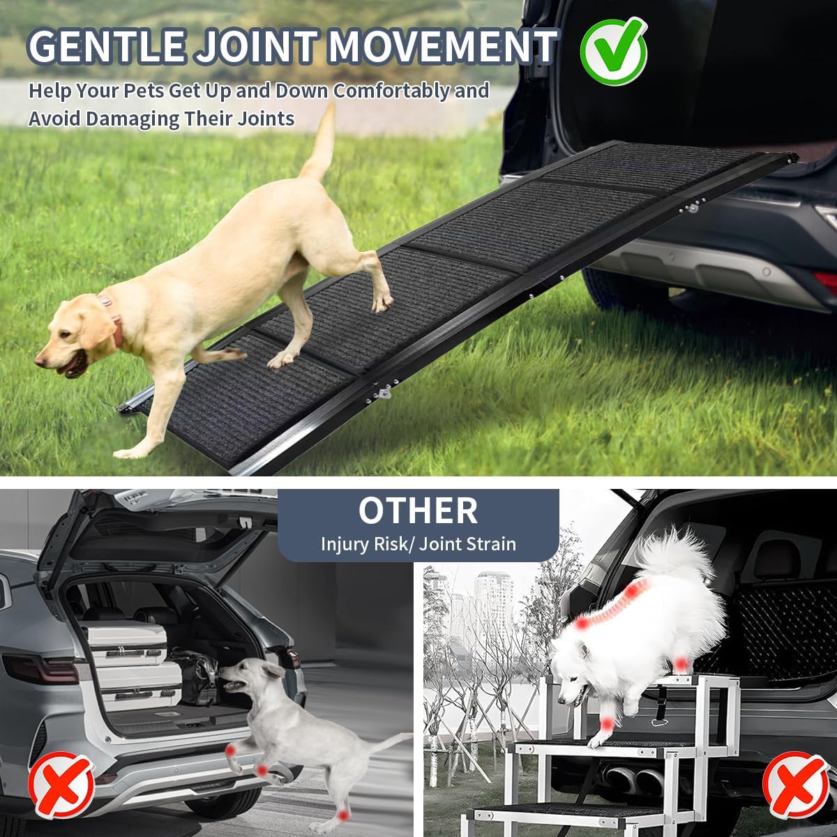 Extra Wide Dog Ramp for SUV, Truck & High Beds – Foldable