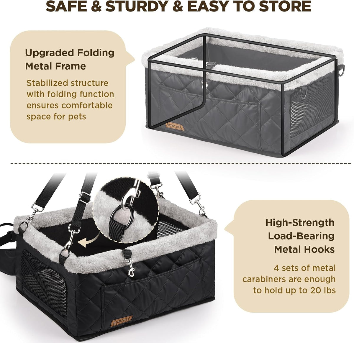Upgrade Dog Booster Seat for Small Dogs,Small Dog Car Seat