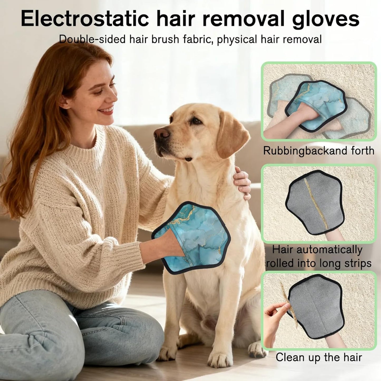 Blue and Turquoise Marble 2Pcs Electrostatic Reusable Pet