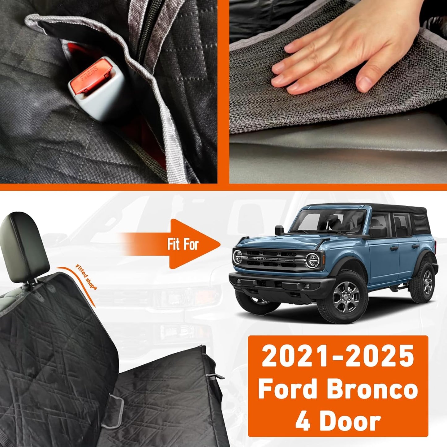 Dog Car Seat Cover Compatible with Ford Bronco 4 Door