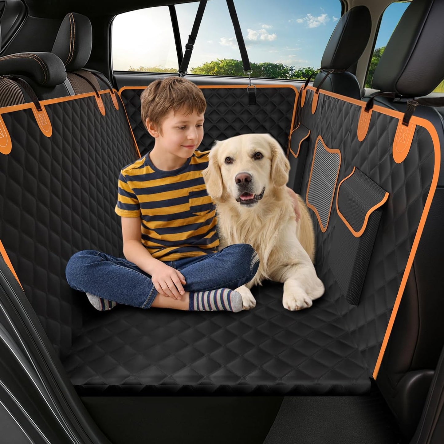 Back Seat Extender for Dogs - Holds 450lbs, Waterproof Dog