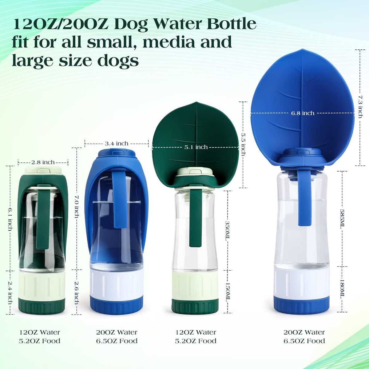 Upgraded Dog Water Bottle, Portable Dog Cat Puppy Pet Water