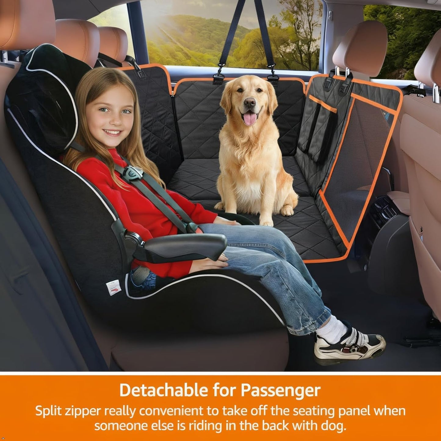 Car Seat Cover for Dogs Offer Large Space Hard Bottom Back