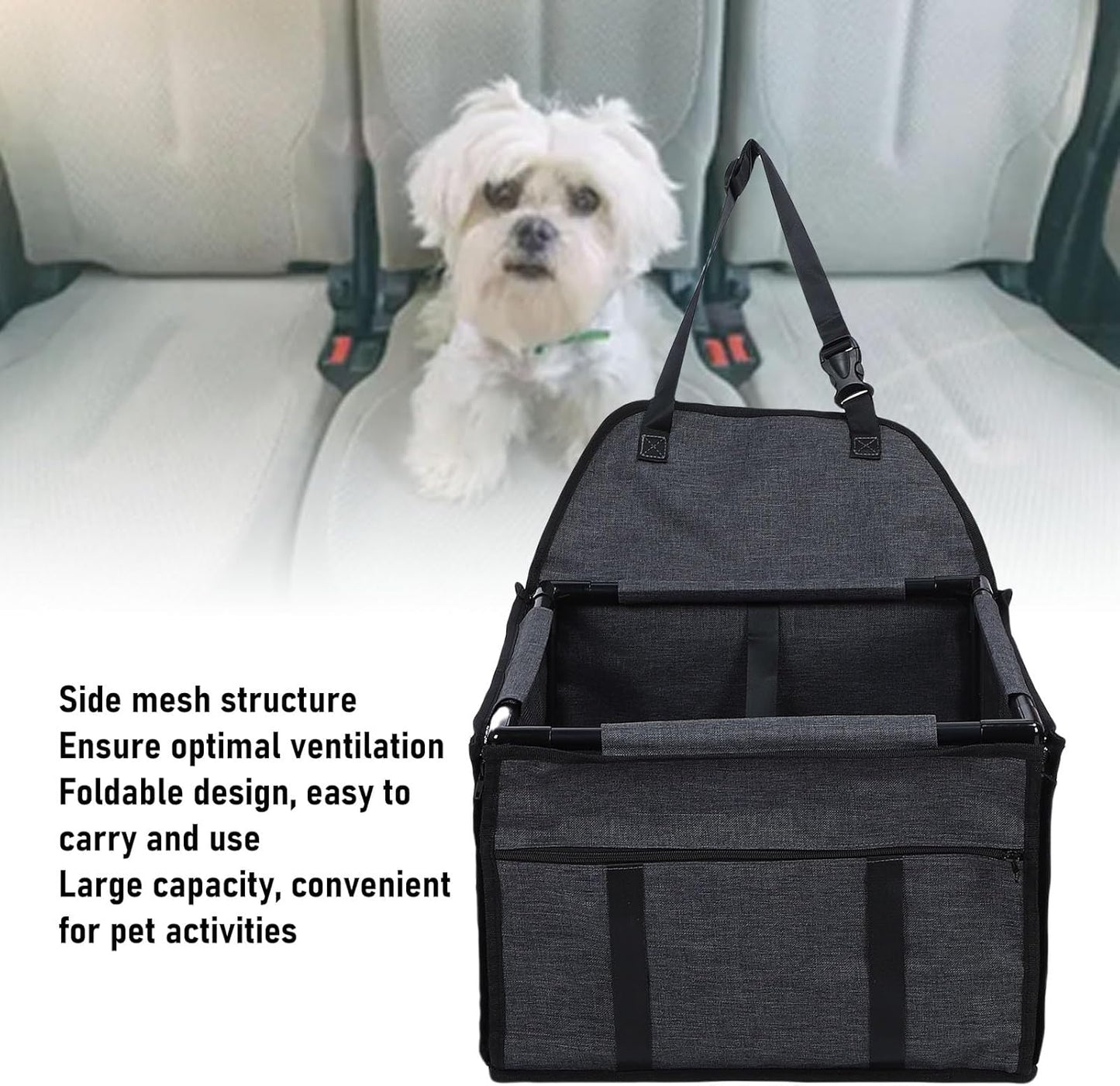 Dog Car Seat, Water Proof Foldable Pet Carrier with