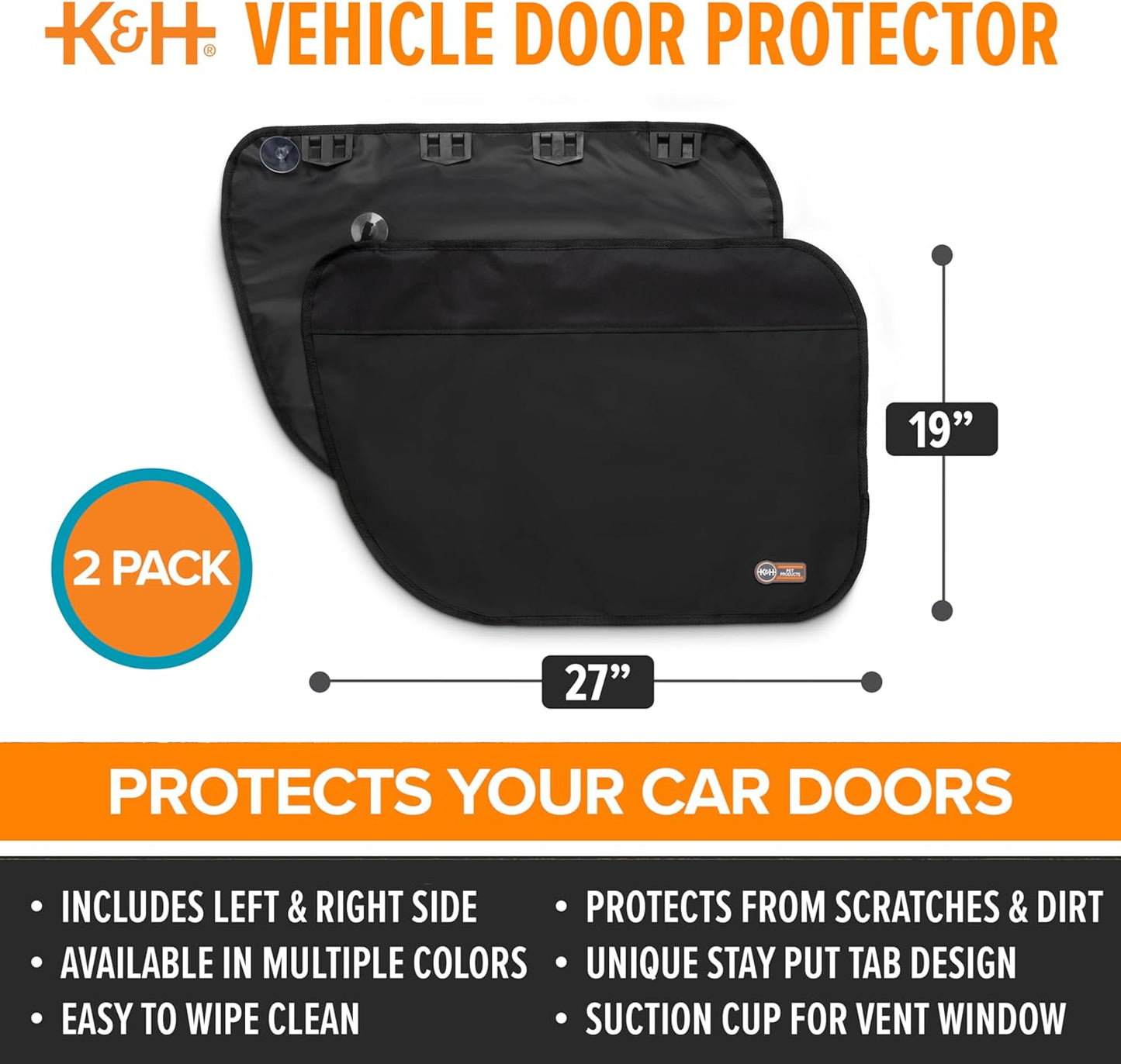 Car Door Protector for Dogs, 2 Pack Waterproof Interior Pet