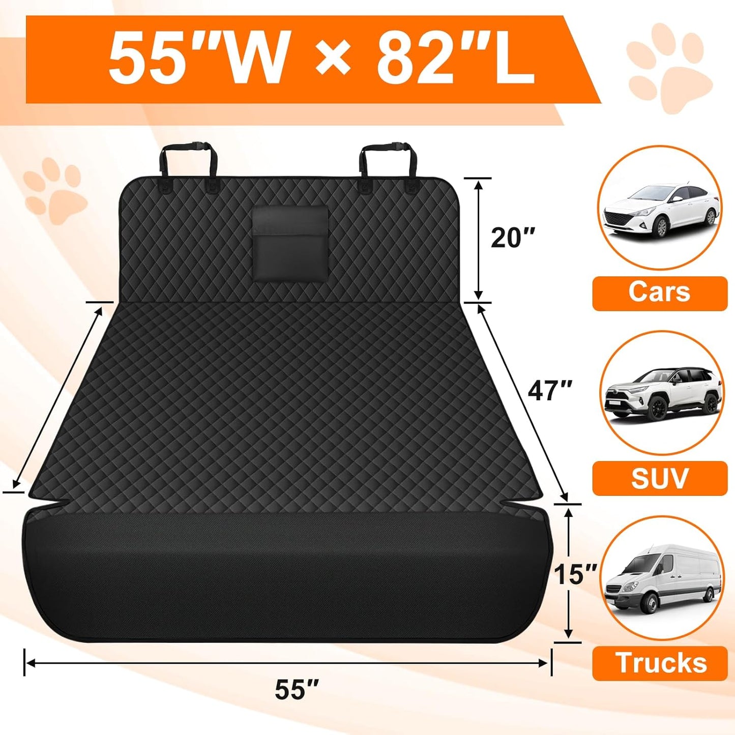 SUV Cargo Liner for Dogs - Waterproof Dog Car Seat Cover