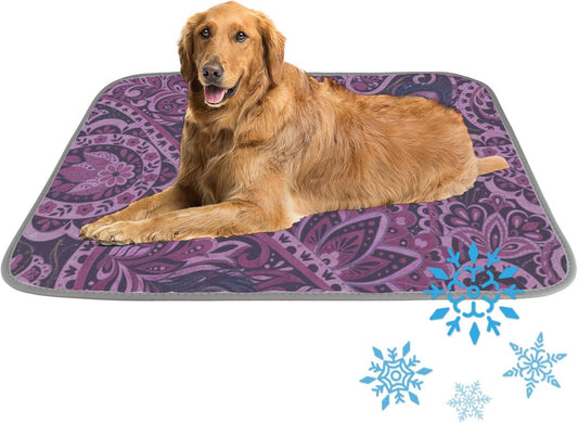 Cooling Mats for Cats Ice Silk Dog Mat Bed Paisley Pattern