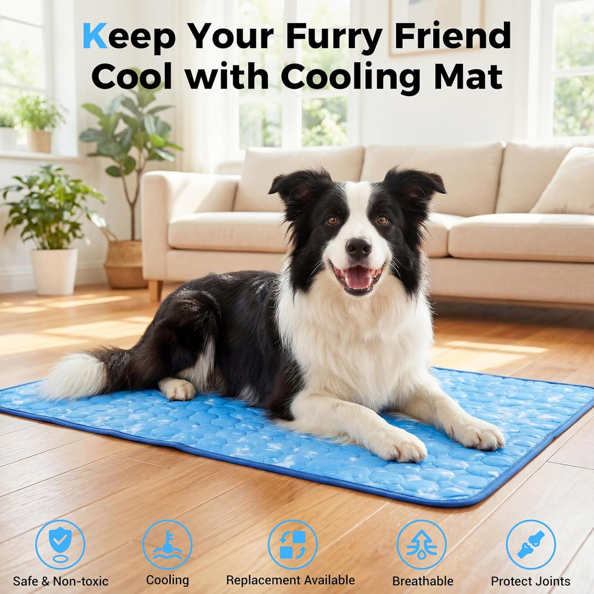 Dog Cooling Mat, Arc-Chill Cooling Fiber Self-Cooling Pad